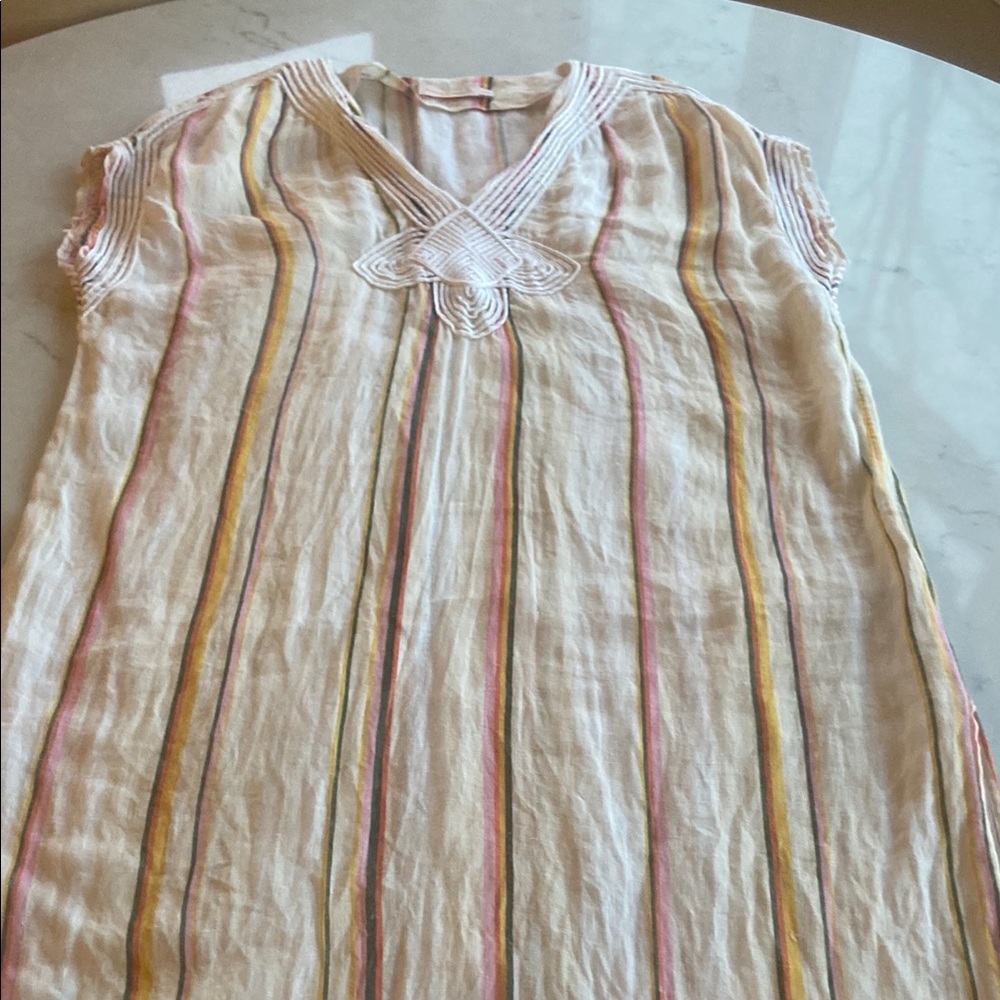 Striped V-Neck Tunic Top